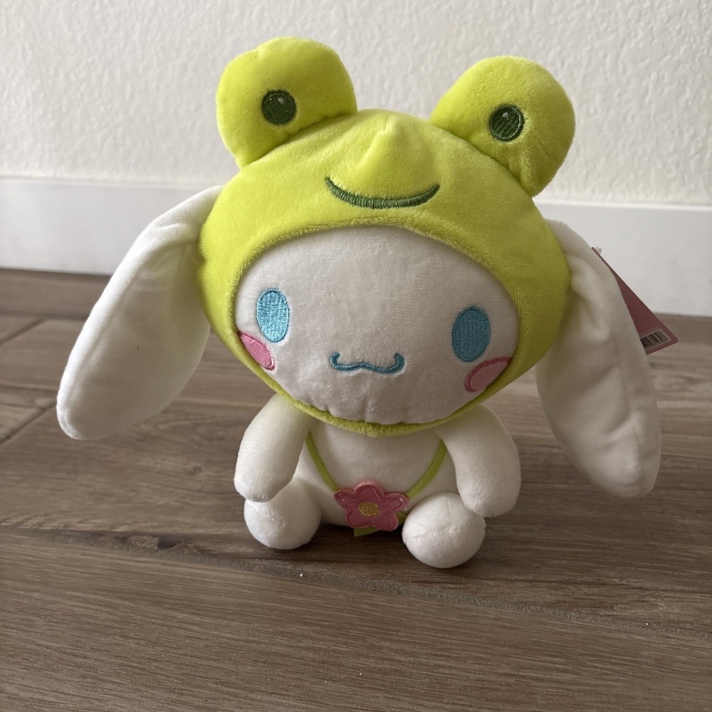 NWT Sanrio Hello Kitty And Friends Cinnamoroll‎ Frog 2024 Easter Plush Flower 9"